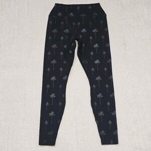 Spiritual Gangster High Waisted Leggings Tonal Palms Print Size Large